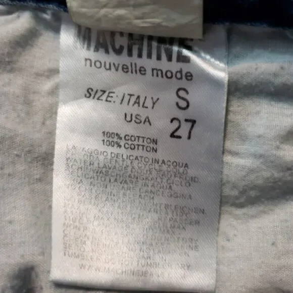 Machine Jean Shorts Size 27 Blue Denim Shorts Cut Offs Distressed Destro… - Picture 5 of 6